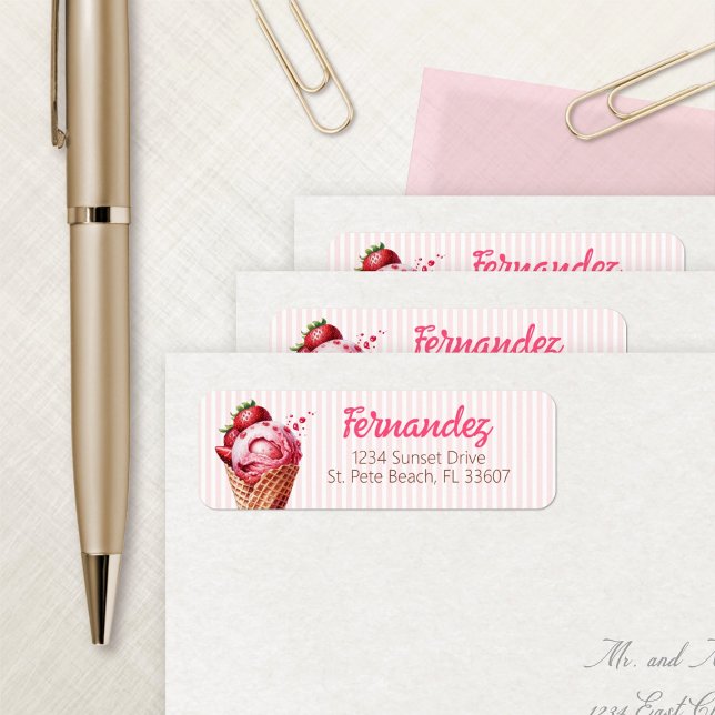 Étiquette de adresse à la crème glacée (Créateur téléchargé)