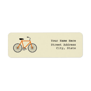Étiquette de adresse à vélo orange