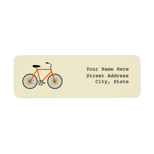 Étiquette de adresse à vélo orange (Devant)
