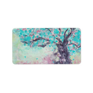 Étiquette de adresse Aqua Tree
