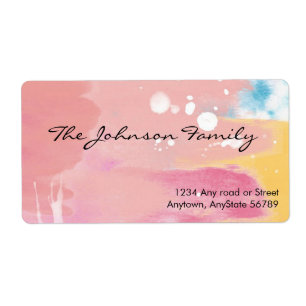 Étiquette de adresse aquarelle