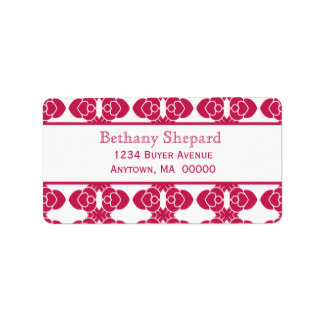 Étiquette de adresse Art déco Damask