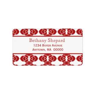 Étiquette de adresse Art déco Damask