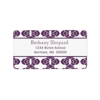 Étiquette de adresse Art déco Damask