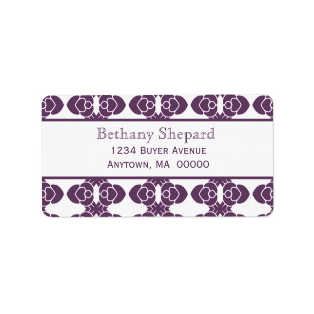 Étiquette de adresse Art déco Damask (Devant)