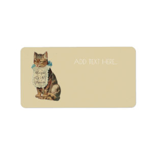 ÉTIQUETTE DE ADRESSE AVEC CAT VINTAGE