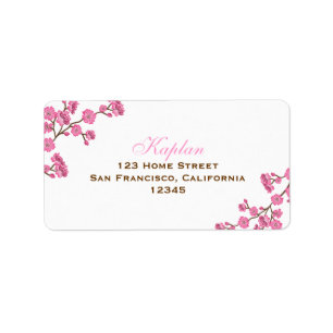 Étiquette de adresse Avital Brown Fleurs roses