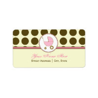 Étiquette de adresse baby shower - Pointe Polka Br