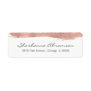 Étiquette de adresse Bat mitzvah rose Gold Brushst