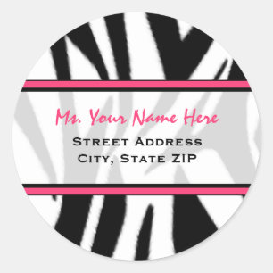 Étiquette de adresse - Black Zebra Print