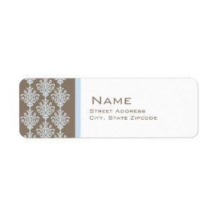 Étiquette de adresse bleu et Brown de retour de