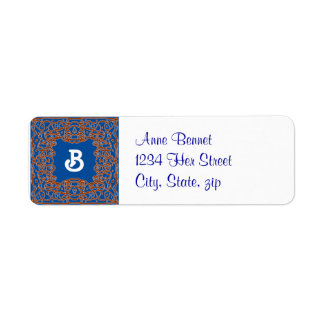 Étiquette de adresse bleu profond