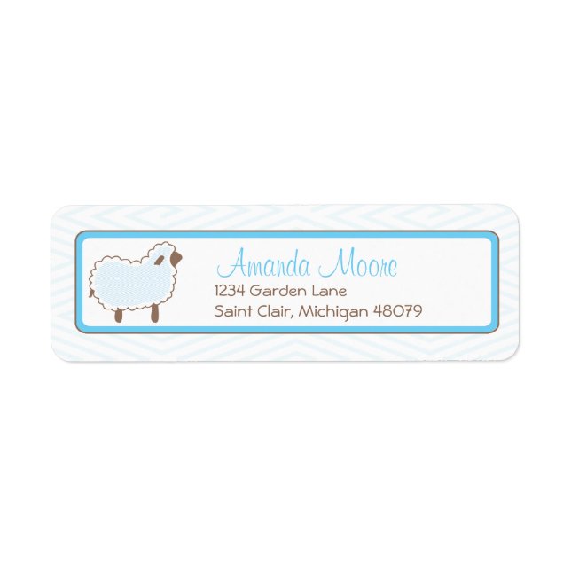Étiquette de adresse Blue Little Lamb (Devant)
