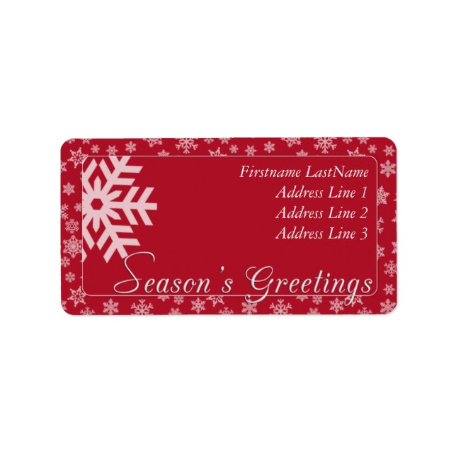 Étiquette de adresse Bonnes Fêtes rouges (Devant)