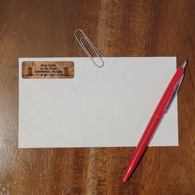 Étiquette de adresse Boots Cowboy (Créateur téléchargé)