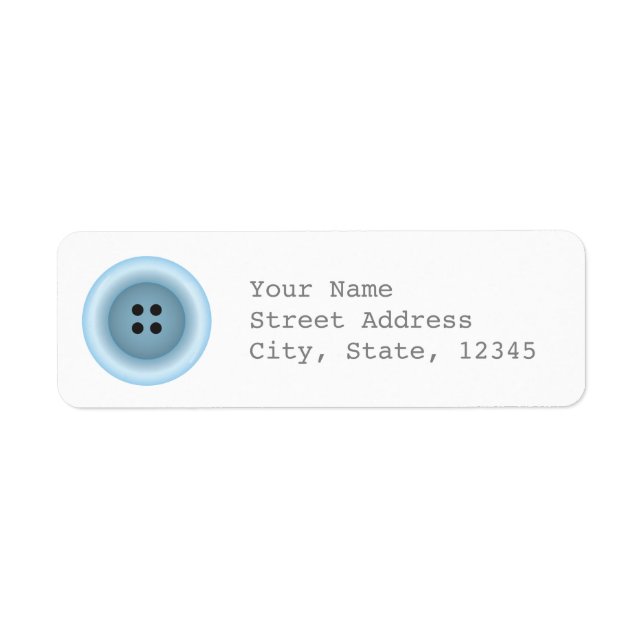 Étiquette de adresse Bouton bleu clair (Devant)