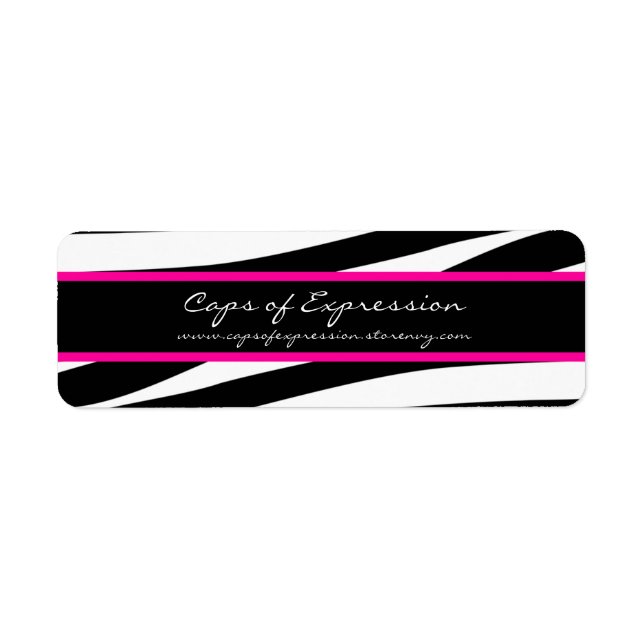 Étiquette de adresse branché zèbre rose chaud (Devant)