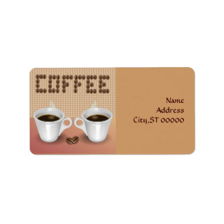 Étiquette de adresse café