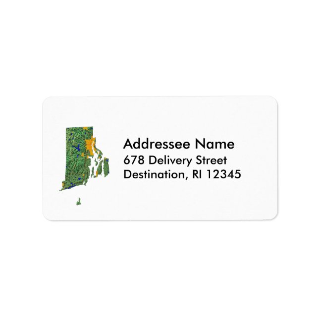 Étiquette de adresse Carte de l'île Rhode (Devant)