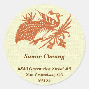 Étiquette de adresse chinois asiatique