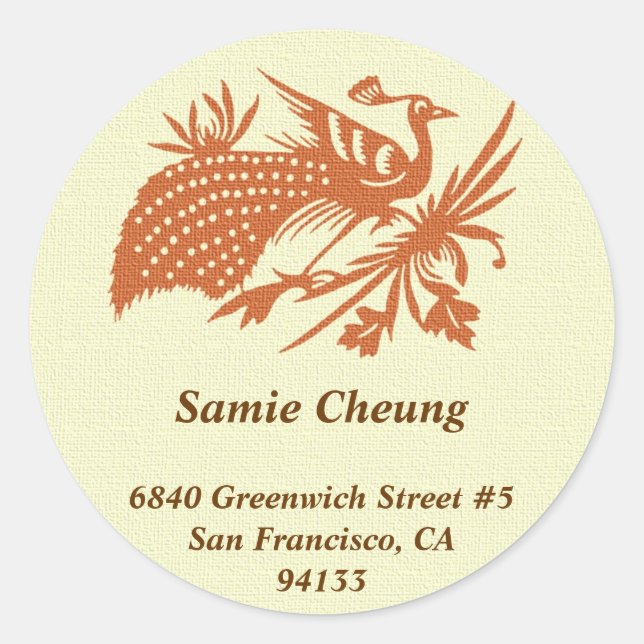 Étiquette de adresse chinois asiatique (Devant)
