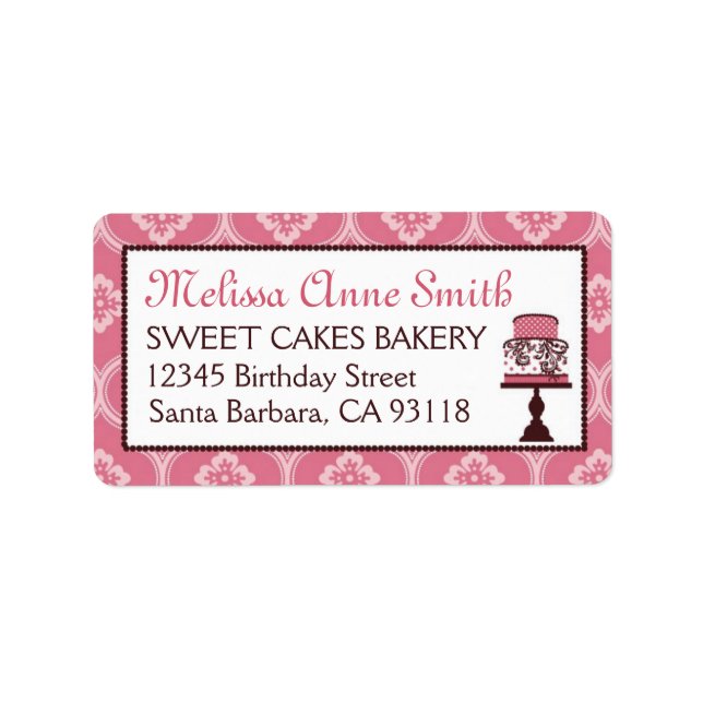 Étiquette de adresse commercial Sweet Cake (Devant)