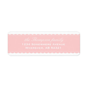Étiquette de adresse cranté de retour de rose de