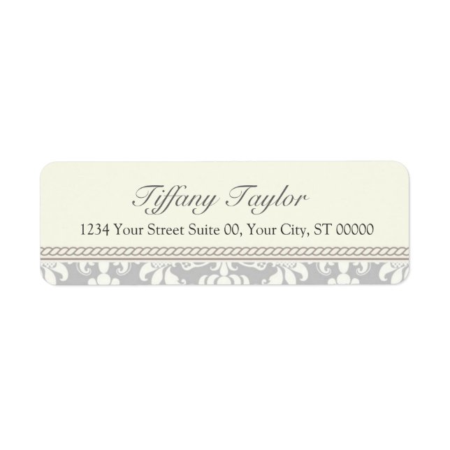 Étiquette de adresse Damask 3/4" x 2 1/4" " (Devant)