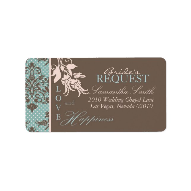 Étiquette de adresse Damask Automne (Devant)