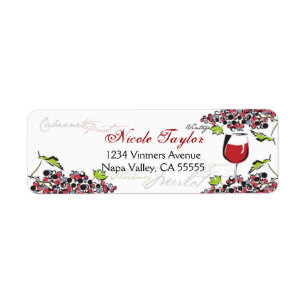 Étiquette de adresse d'amateur de vin - petit