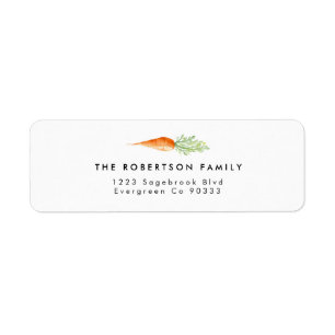 Étiquette de adresse d'aquarelle Carrot