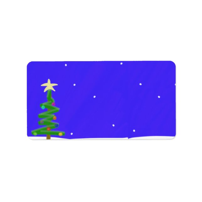 Étiquette de adresse d'arbre de Noël (Devant)