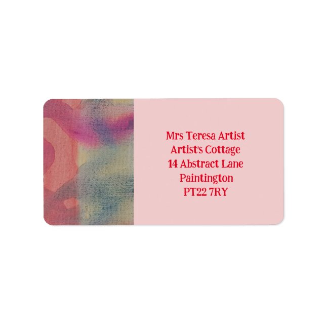 Étiquette de adresse d'art Abstrait Pastel (Devant)