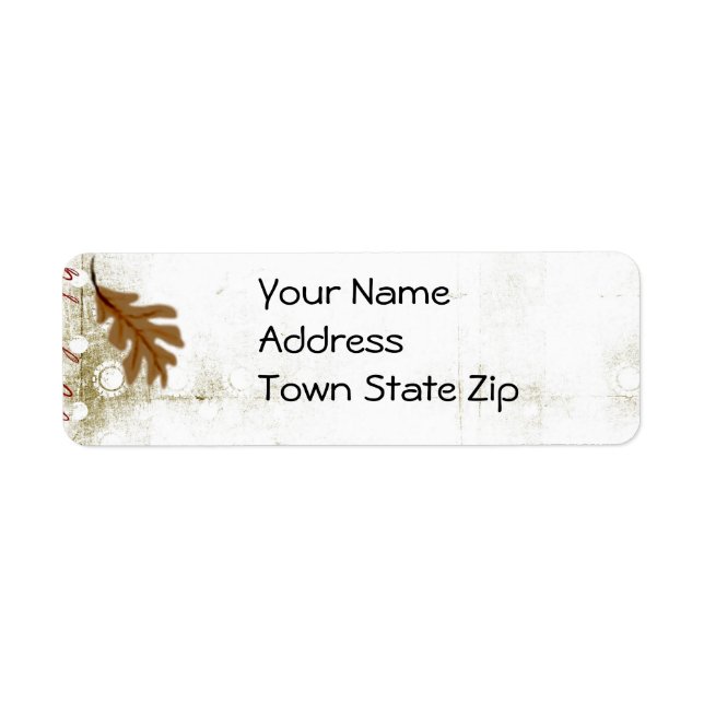 Étiquette de adresse d'automne (Devant)