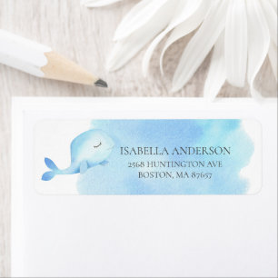Étiquette de adresse de Baby shower baleine