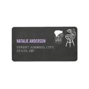 Étiquette de adresse de Baby shower BBQ Chalkboard