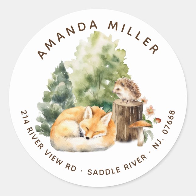 Étiquette de adresse de Baby shower de renard de l (Devant)