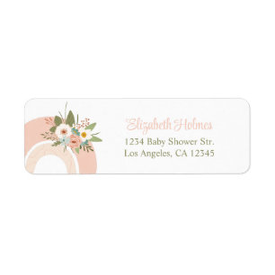 Étiquette de adresse de Baby shower Floral rose ar