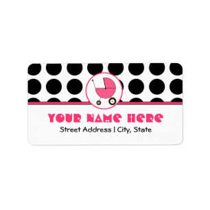 Étiquette de adresse de baby shower - point et