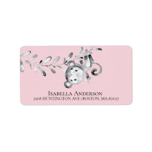 Étiquette de adresse de Baby shower pour filles si