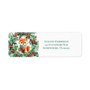 Étiquette de adresse de Baby shower Red Fox Green