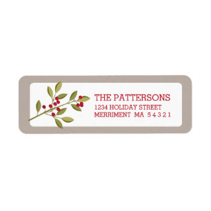 Étiquette de adresse de baie de Noël de guirland