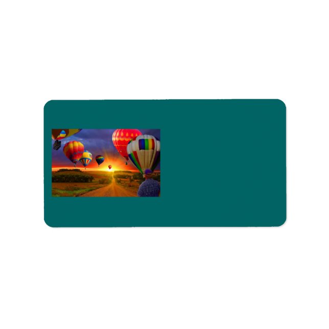 Étiquette de adresse de ballon à air chaud (Devant)