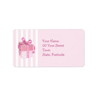 Étiquette de adresse de bandes cadeaux roses