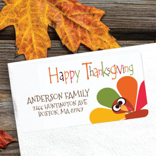 Étiquette de adresse de Bon thanksgiving de la Tur