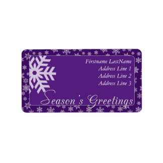 Étiquette de adresse de Bonnes Fêtes violettes