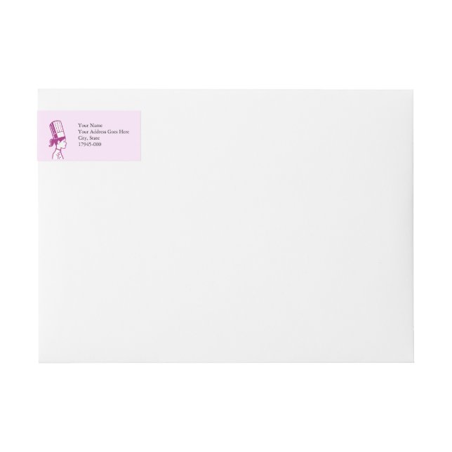 Étiquette de adresse de bouclage de chef de femmes (Devant)