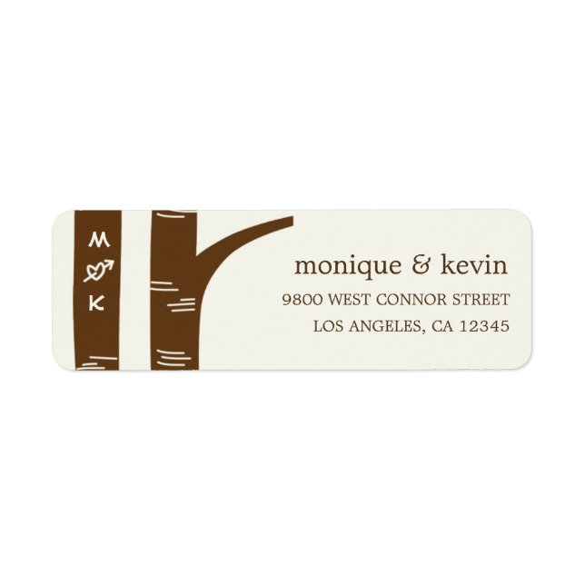 Étiquette de adresse de bouleaux (Devant)