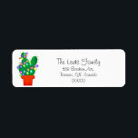 Étiquette de adresse de cactus de Noël mignon<br><div class="desc">Super mignon et brillant cactus de Noël thème étiquette de adresse. Facile personnalisable,  idéal pour les voeux de Noël. N'hésitez pas à me contacter si vous avez besoin d'aide pour customiser ceci ou des designs correspondants disponibles dans mon magasin.</div>