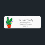 Étiquette de adresse de cactus de Noël mignon<br><div class="desc">Super mignon et brillant cactus de Noël thème étiquette de adresse. Facile personnalisable,  idéal pour les voeux de Noël. N'hésitez pas à me contacter si vous avez besoin d'aide pour customiser ceci ou des designs correspondants disponibles dans mon magasin.</div>